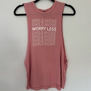 Live Love Dream Pink Muscle Tank “Smile More”